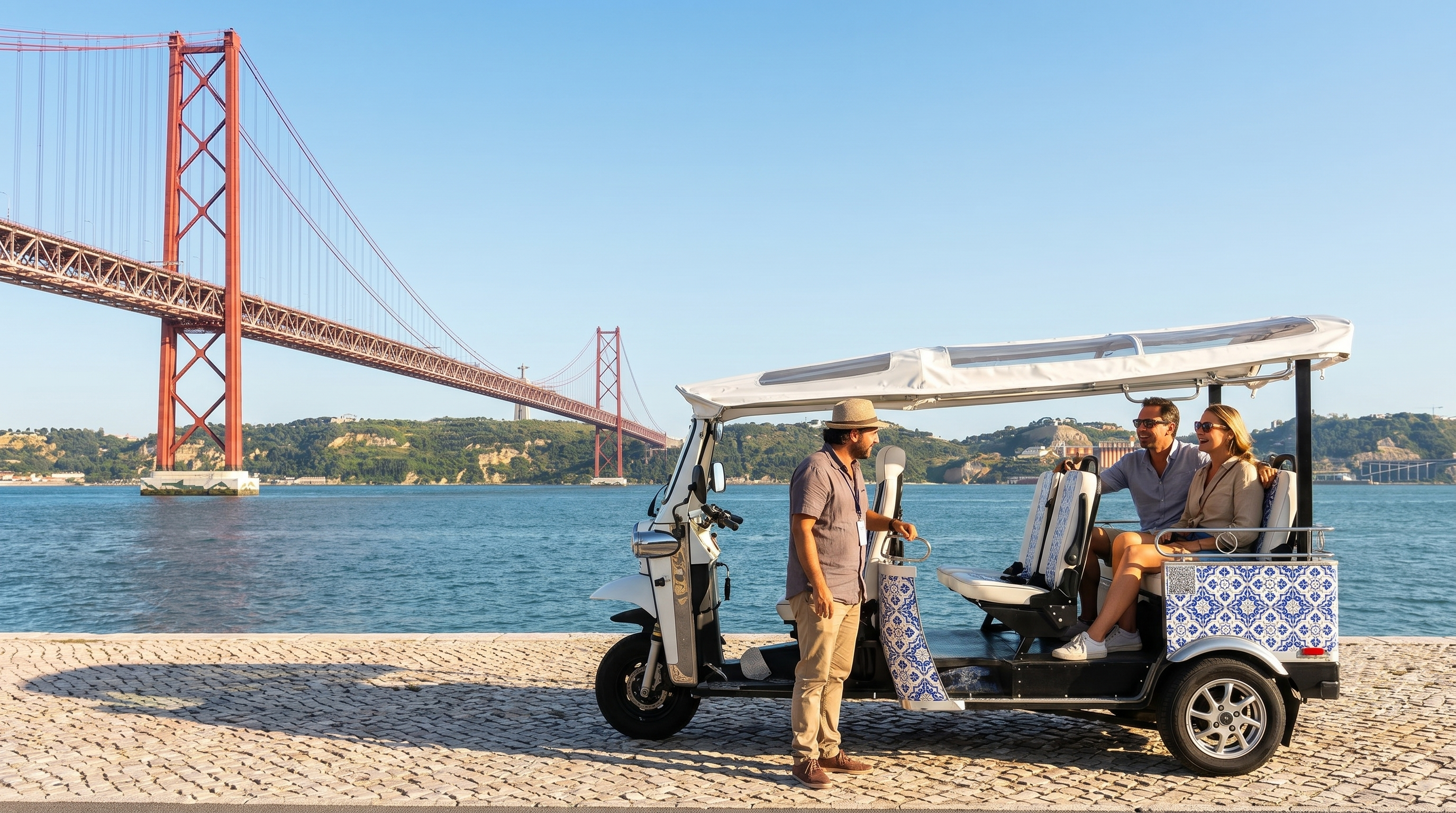 25 de Abril Bridge over the Tagus River in Lisbon at golden hour