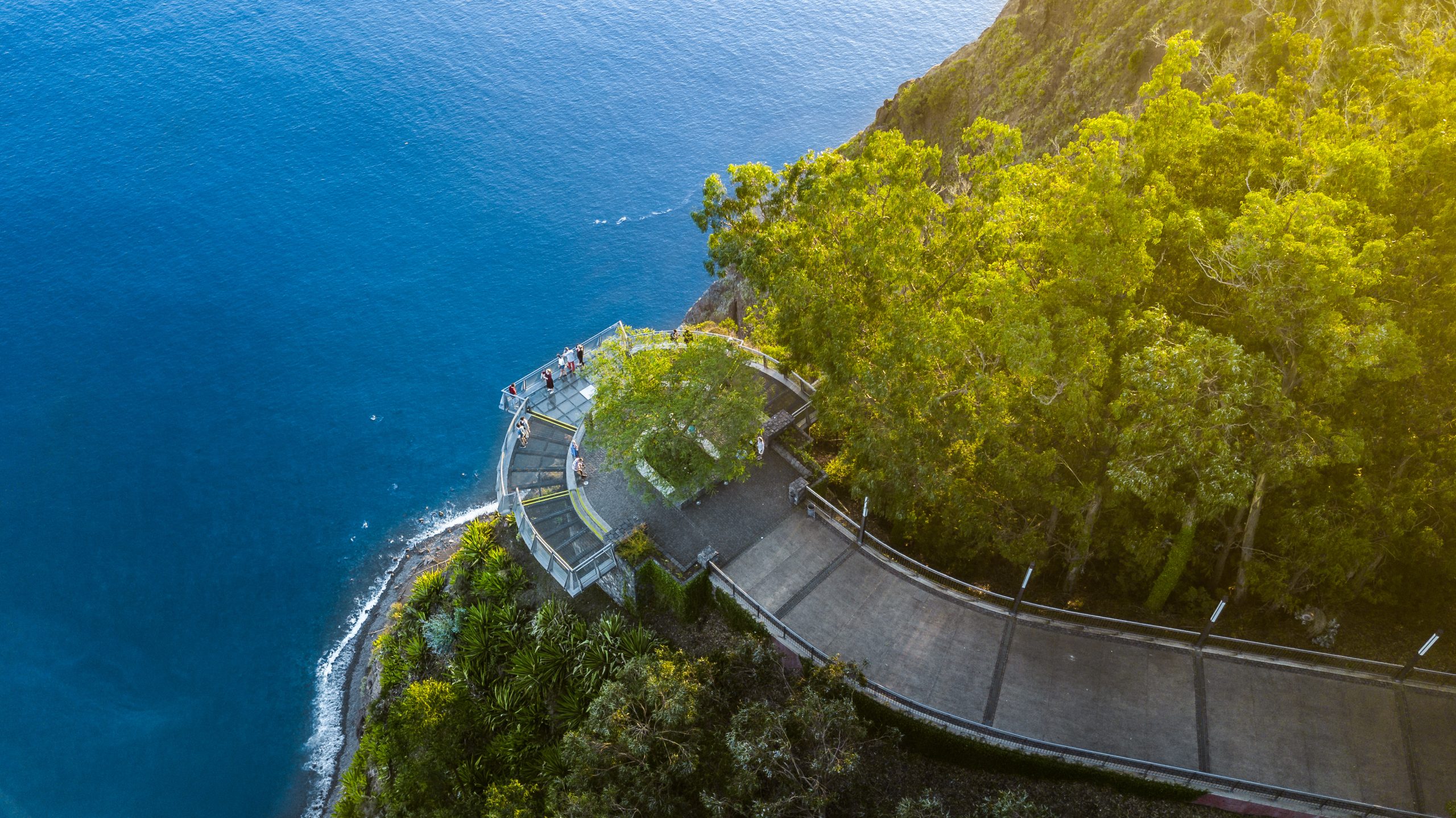 Cabo Girão skywalk platform Madeira — view from Europe's highest sea cliff over the Atlantic Ocean